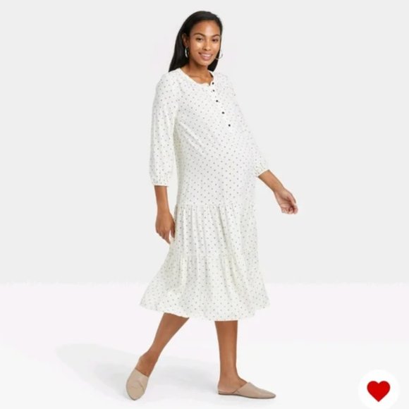 Hatch Dresses & Skirts - The Nines by Hatch 3/4 Sleeve Henley Maternity Dress Size Medium